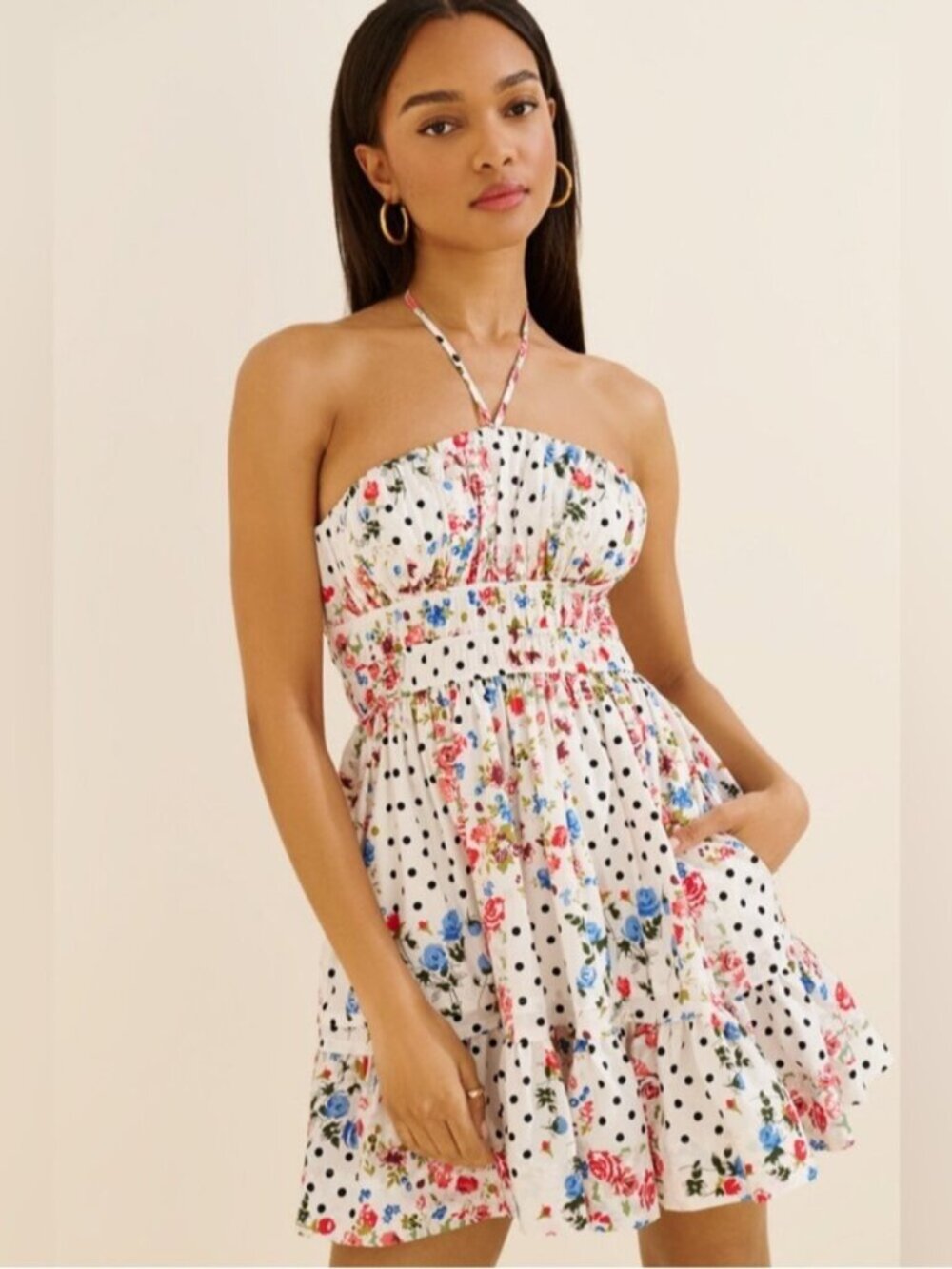 NWT Size M - Somerset Strapless Mini Dress Cotton Polka Dots Pockets (US$ 148)